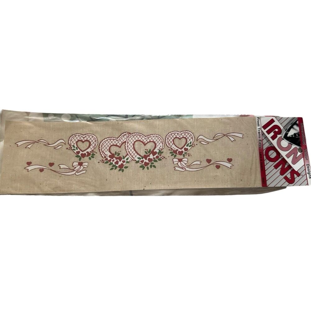 One Vintage Trans-Easy Iron On Appliques Transfers Hearts Holidays Valentines